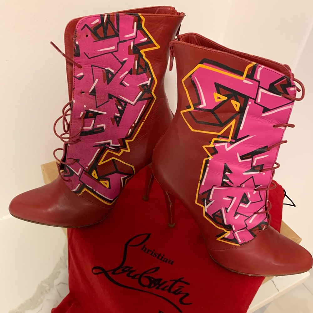Christian Louboutin booties.